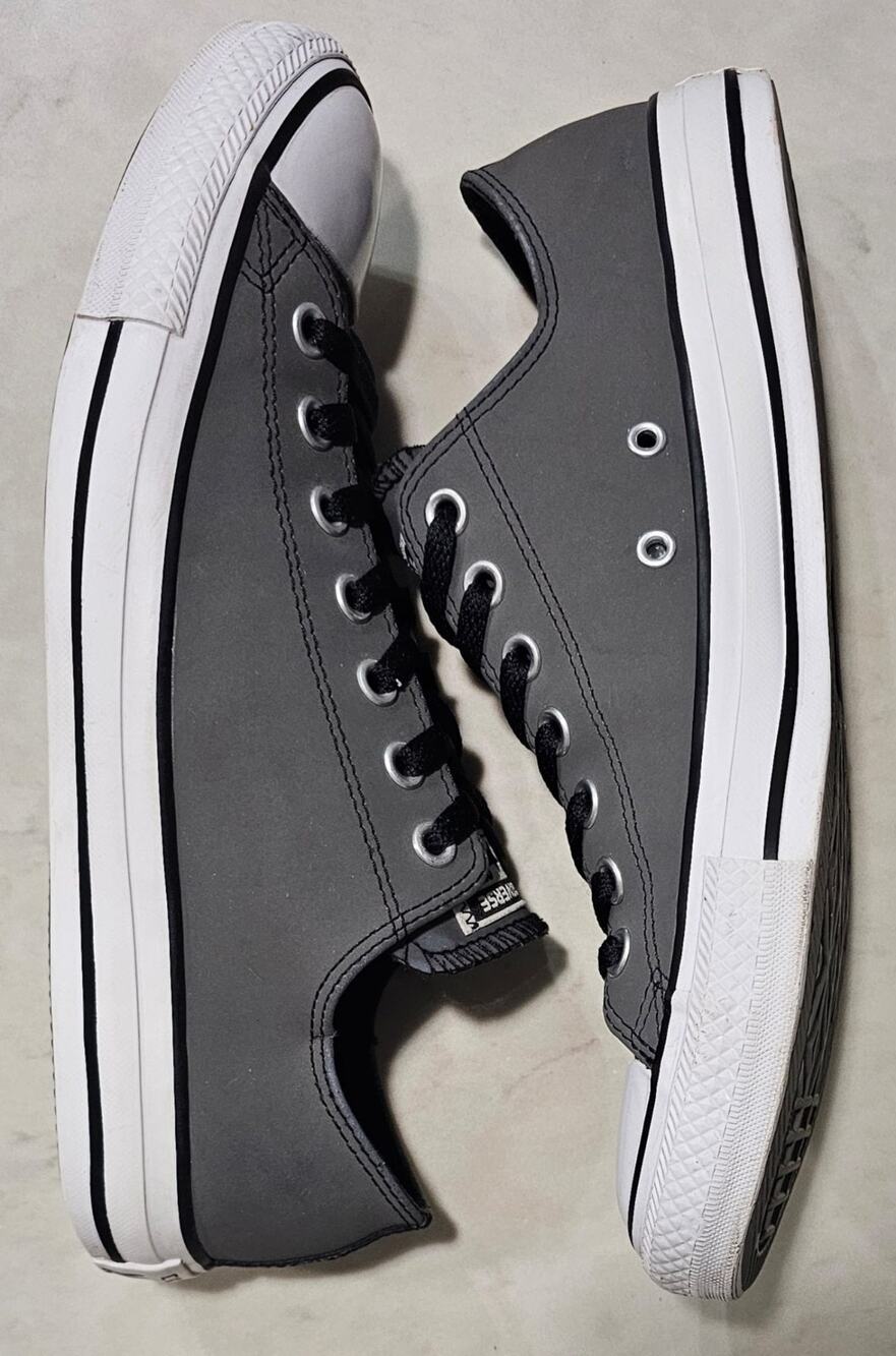 Converse All Star Black Leather Slip-On Sneakers Men's 9 Women's 11 UK9